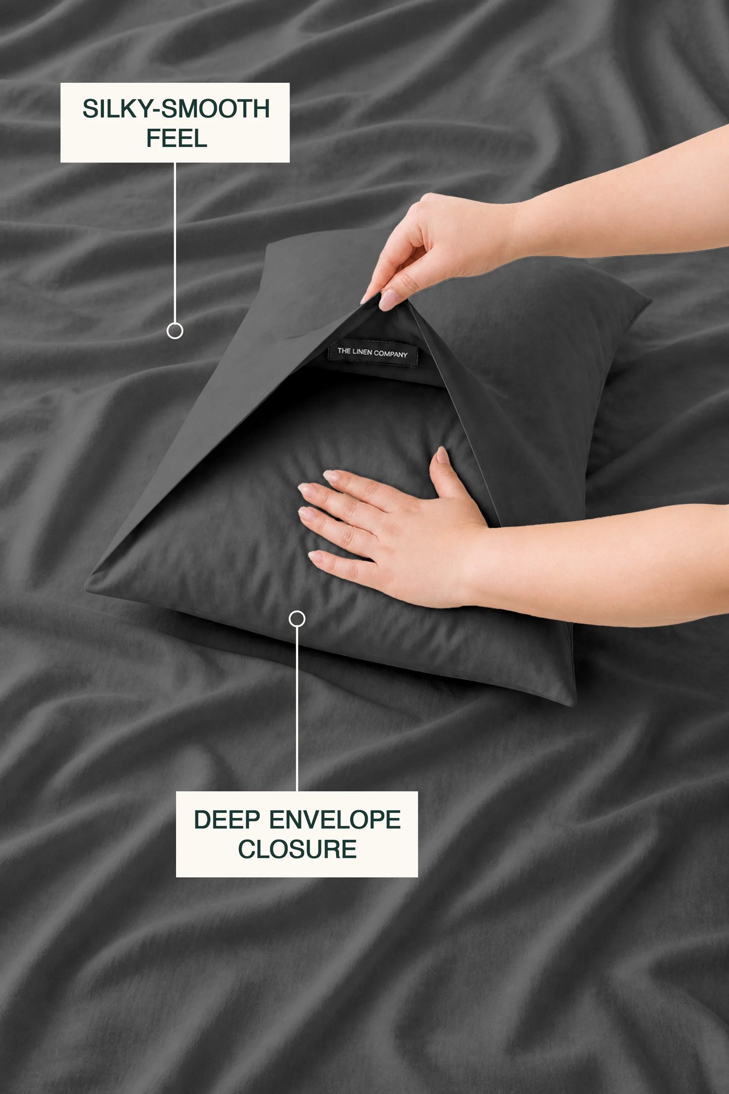 200 Thread Count Cotton Sateen Duvet Set – Charcoal