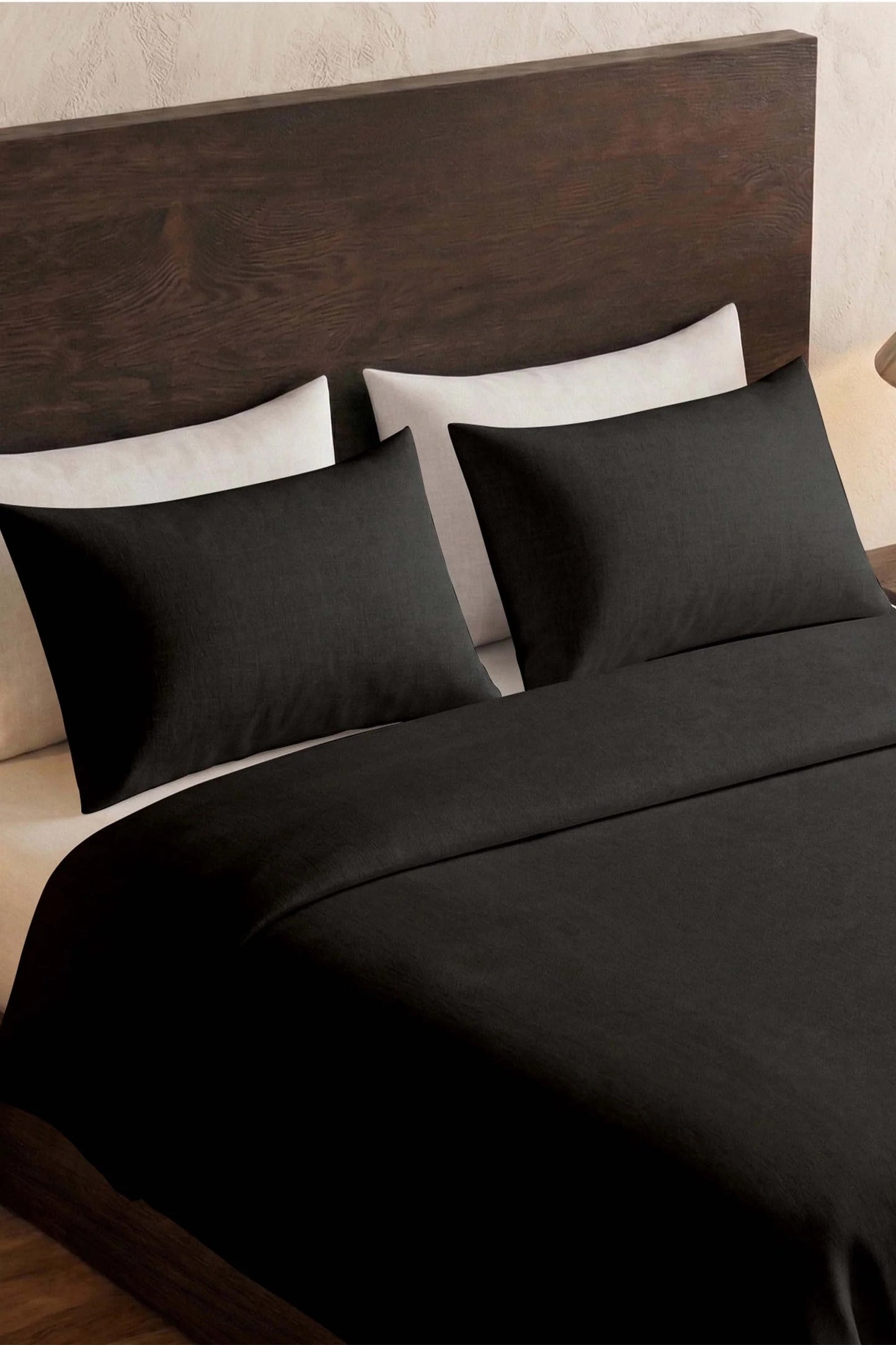 200 Thread Count Cotton Sateen Duvet Set – Black