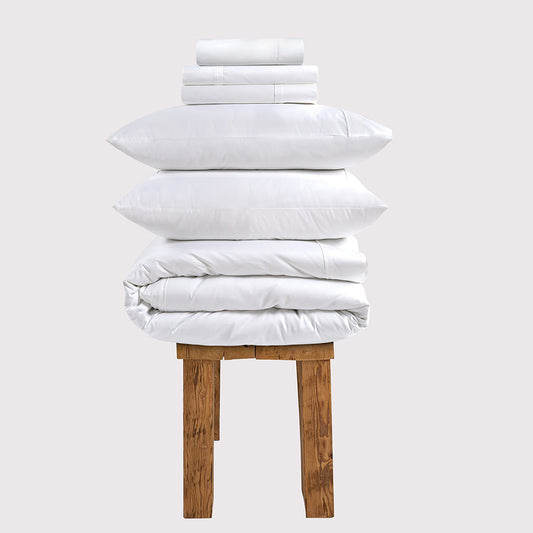 300 Thread Count Egyptian Cotton Windsor LUXE Bedding Set - Brilliant White