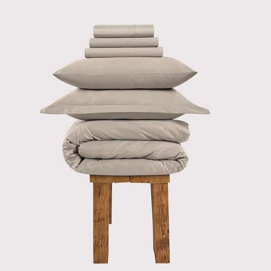 300 Thread Count Egyptian Cotton Grand Splendour Lux Buttery Smooth - Simply Taupe Bedding Set