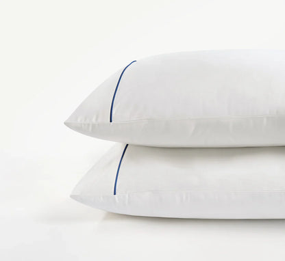 300Thread Count Egyptian Cotton Duke of Bliss LUXE White Bedding Set - Navy Peony Accent