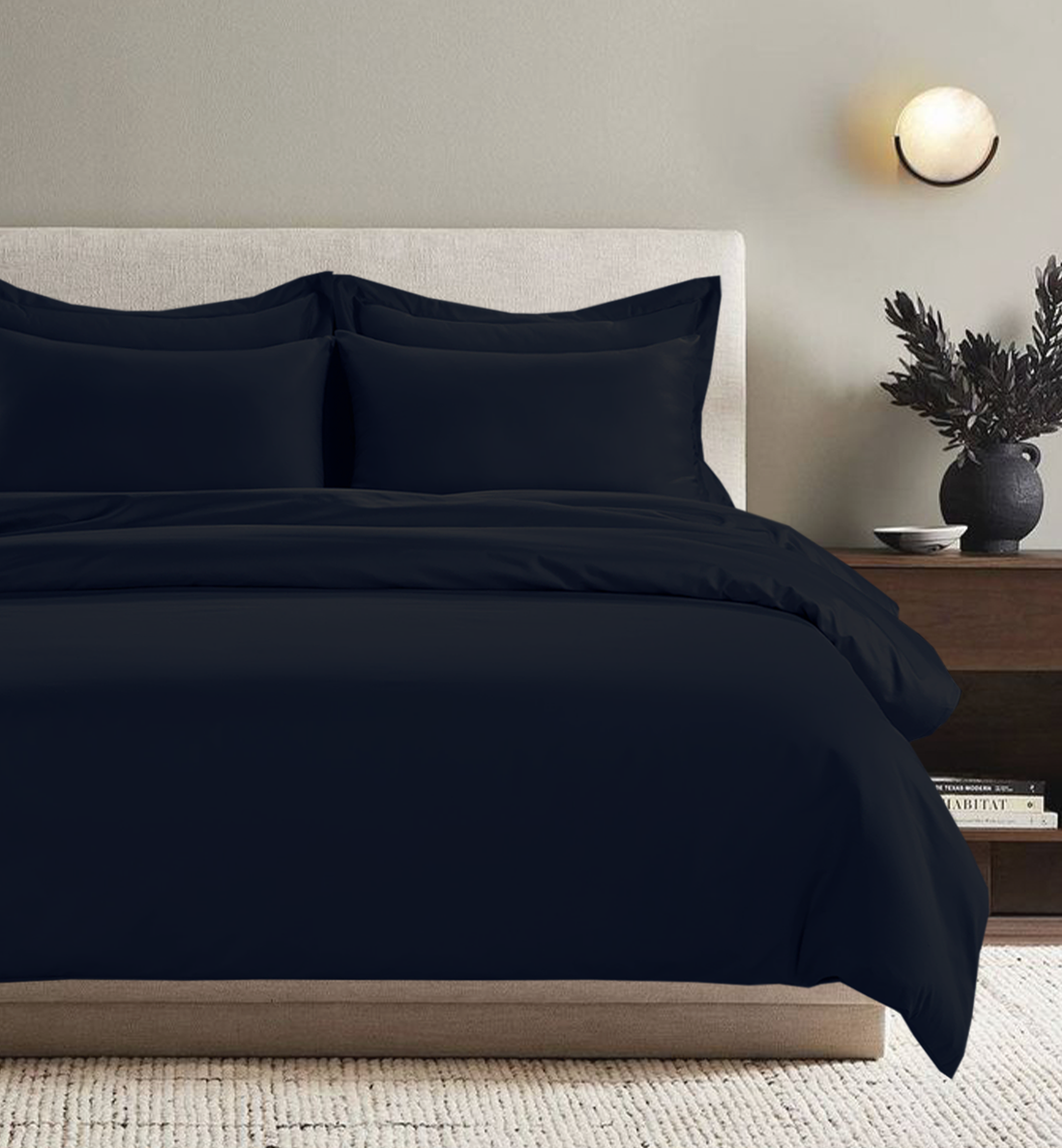 All Season Egyptian Giza Bedding Set - Navy