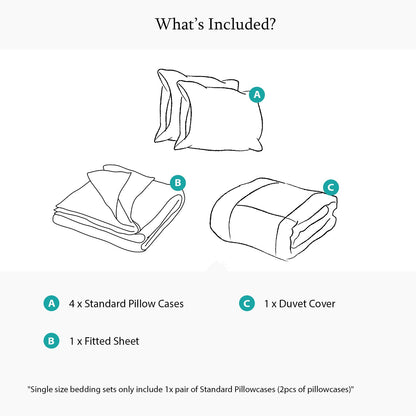 300Thread Count Egyptian Cotton Harrogate Lux Buttery Smooth - White Bedding Set