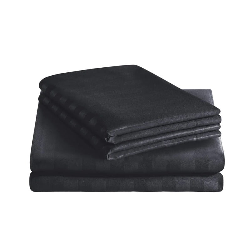 Black Stripe - 7pcs Winter Razai/Quilt Set (Luxury) - Windsorlino.com