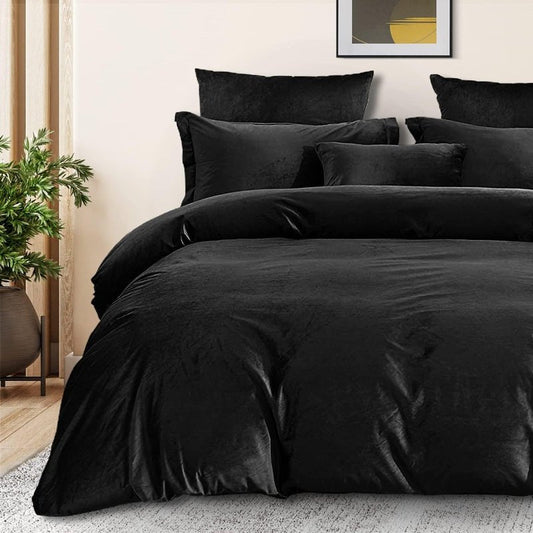 Black Velvet - Bed Set 8 Pcs (Luxury) - Windsorlino.com