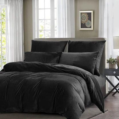 Black Velvet - Bed Set 8 Pcs (Luxury) - Windsorlino.com