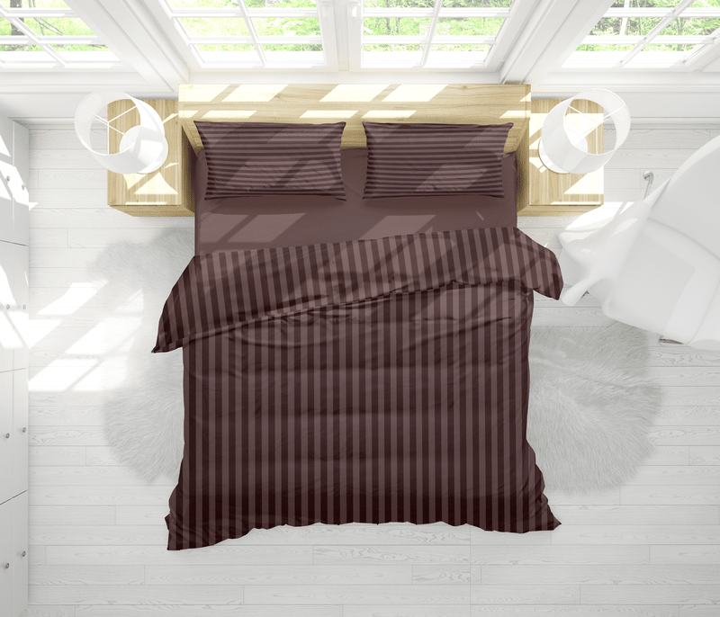 Brown Stripe - 7pcs Winter Razai/Quilt Set (Luxury) - Windsorlino.com