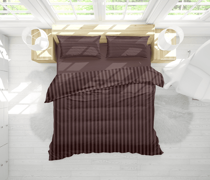Brown Stripe - 7pcs Winter Razai/Quilt Set (Luxury) - Windsorlino.com