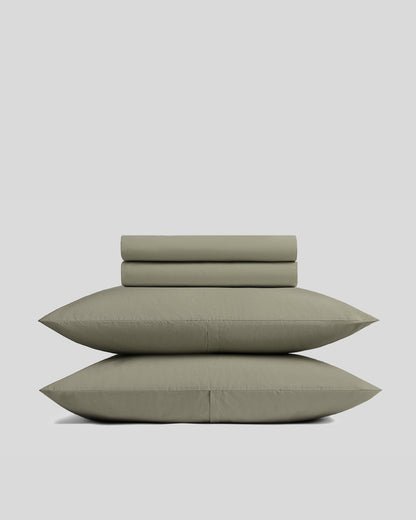 Brushed Cotton Sheet Set - Moss F/Q