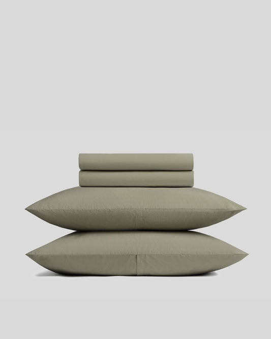 Brushed Cotton Sheet Set - Moss F/Q