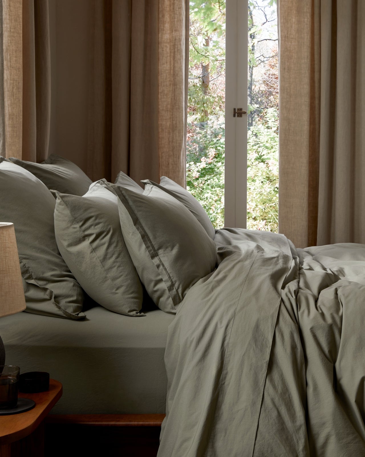 Brushed Cotton Sheet Set - Moss F/Q