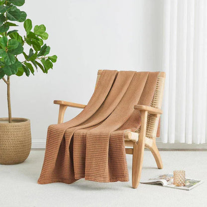 Waffle Drift Blanket - Camel -