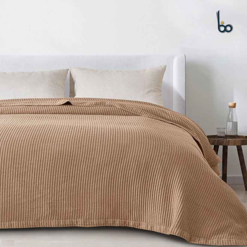 Waffle Drift Blanket - Camel -