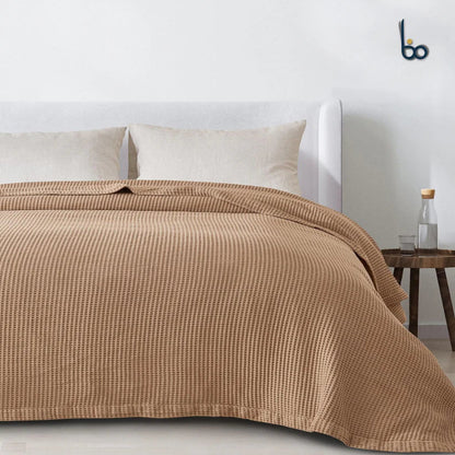 Waffle Drift Blanket - Camel -