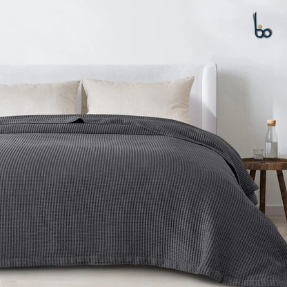 Waffle Drift Blanket - Grey -
