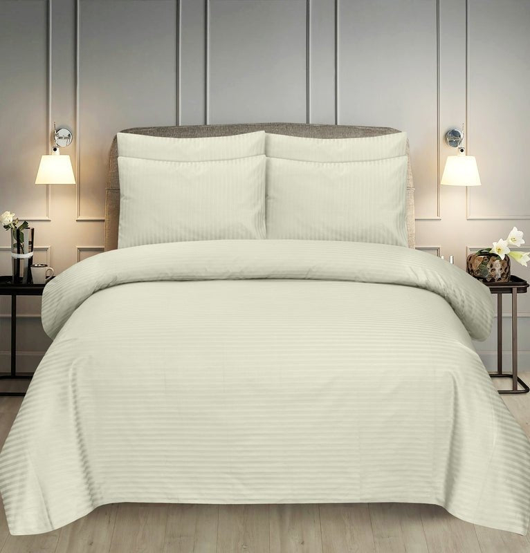 Creamy Crust Stripe - 7pcs Winter Razai/Quilt Set (Luxury) - Windsorlino.com