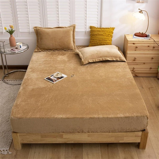 Gold Brown Velvet - Luxury Fitted Sheet - Windsorlino.com