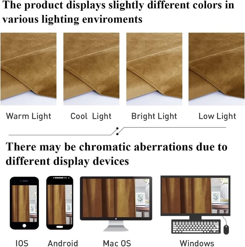 Gold Brown - Velvet Window Curtains (Ultra Soft) - Windsorlino.com