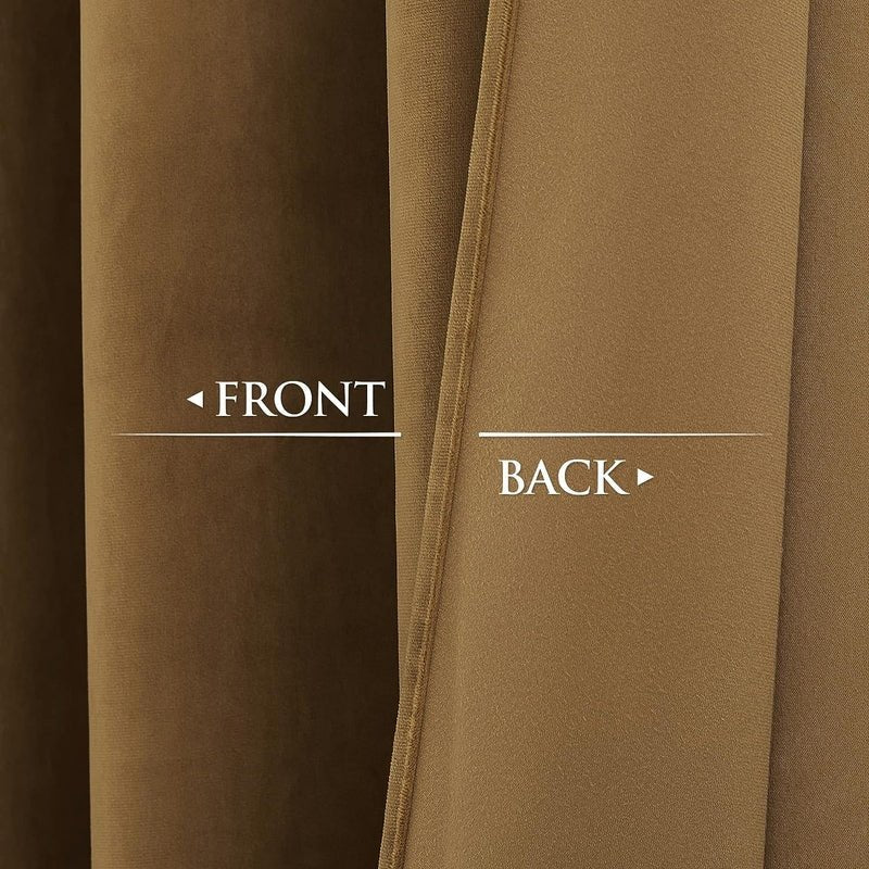 Gold Brown - Velvet Window Curtains (Ultra Soft) - Windsorlino.com