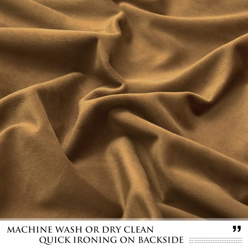Gold Brown - Velvet Window Curtains (Ultra Soft) - Windsorlino.com