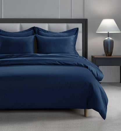 300 Thread Count Egyptian Cotton Grand Splendour Lux Buttery Smooth - Navy Peony Bedding Set