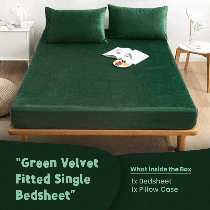 Green Velvet - Luxury Fitted Sheet - Windsorlino.com