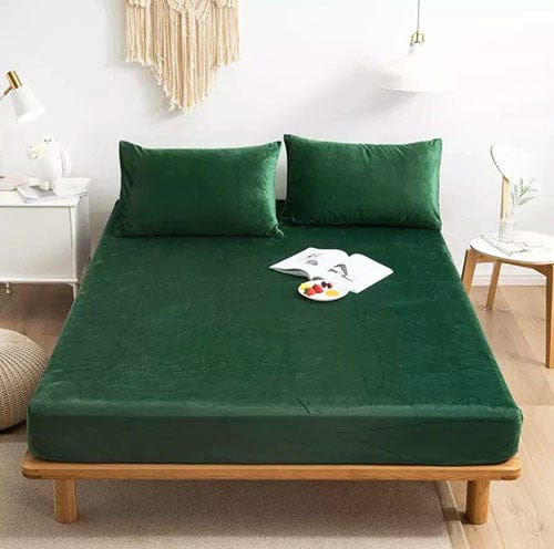 Green Velvet - Luxury Fitted Sheet - Windsorlino.com