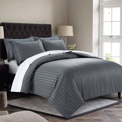 Grey Stripe - 7pcs Winter Razai/Quilt Set (Luxury) - Windsorlino.com