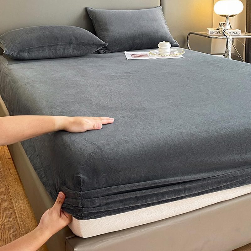 Grey Velvet - Luxury Fitted Sheet 