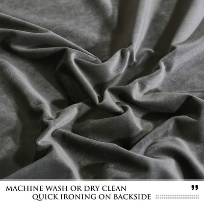 Grey - Velvet Window Curtains (Ultra Soft) - Windsorlino.com