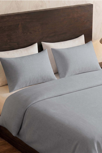200 Thread Count Cotton Sateen Duvet Set – Light Grey