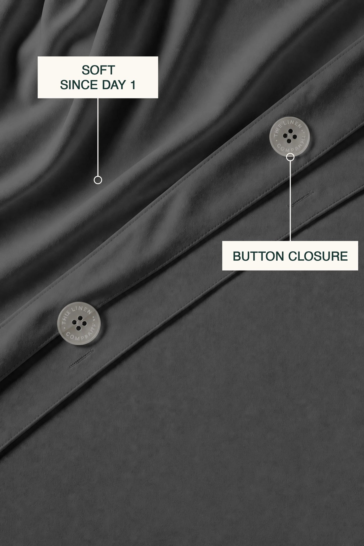200 Thread Count Cotton Sateen Duvet Set – Charcoal