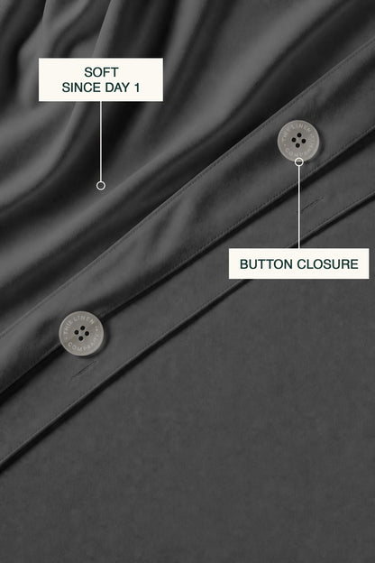 200 Thread Count Cotton Sateen Duvet Set – Charcoal