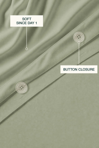 200 Thread Count Cotton Sateen Duvet Set – Mist