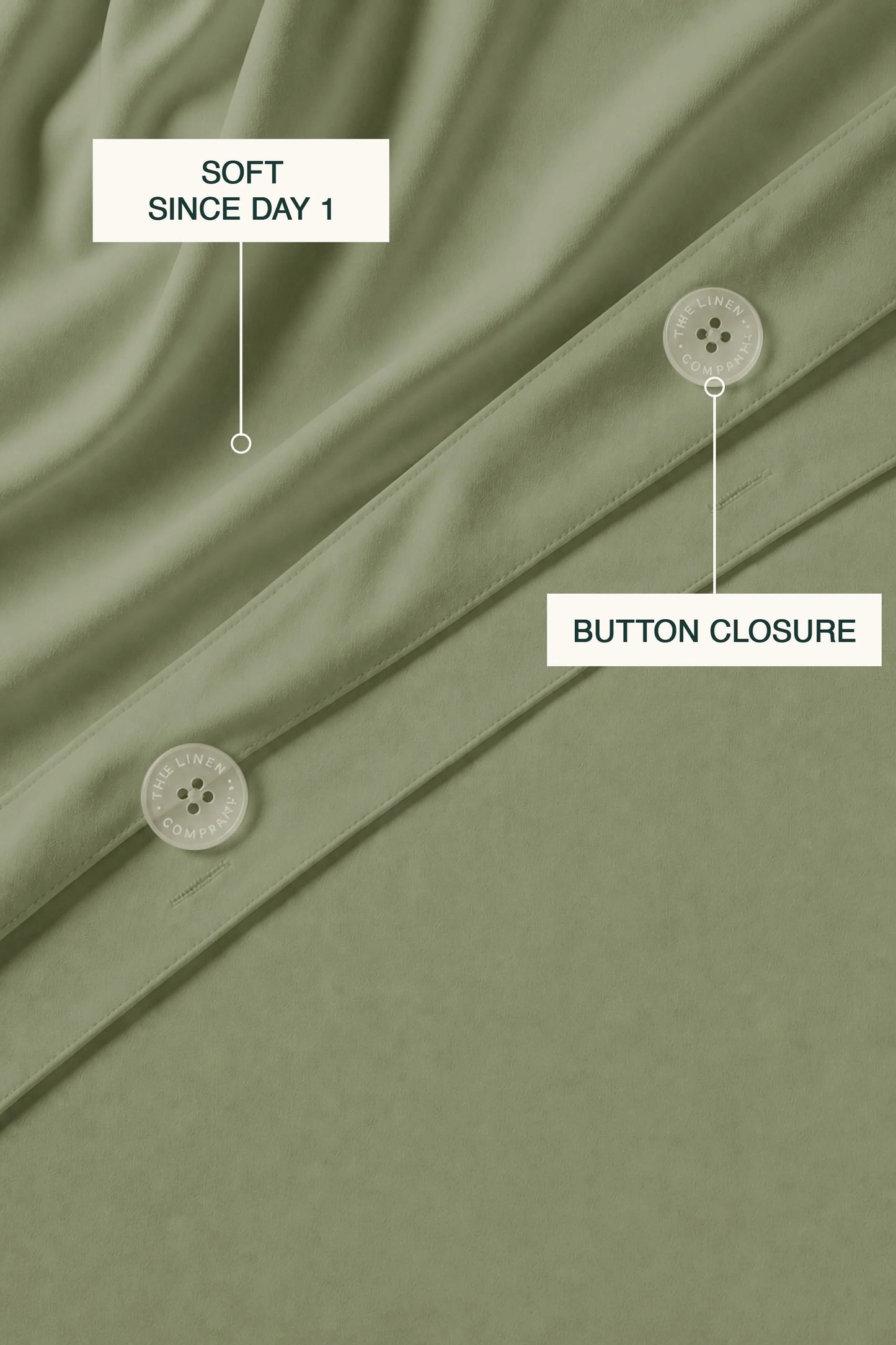 200 Thread Count Cotton Sateen Duvet Set – Eucalyptus Green