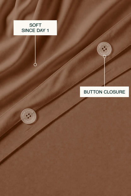 200 Thread Count Cotton Sateen Duvet Set – Mocha