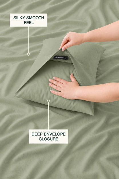 200 Thread Count Cotton Sateen Duvet Set – Mist