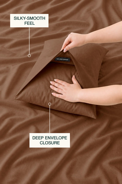 200 Thread Count Cotton Sateen Duvet Set – Mocha