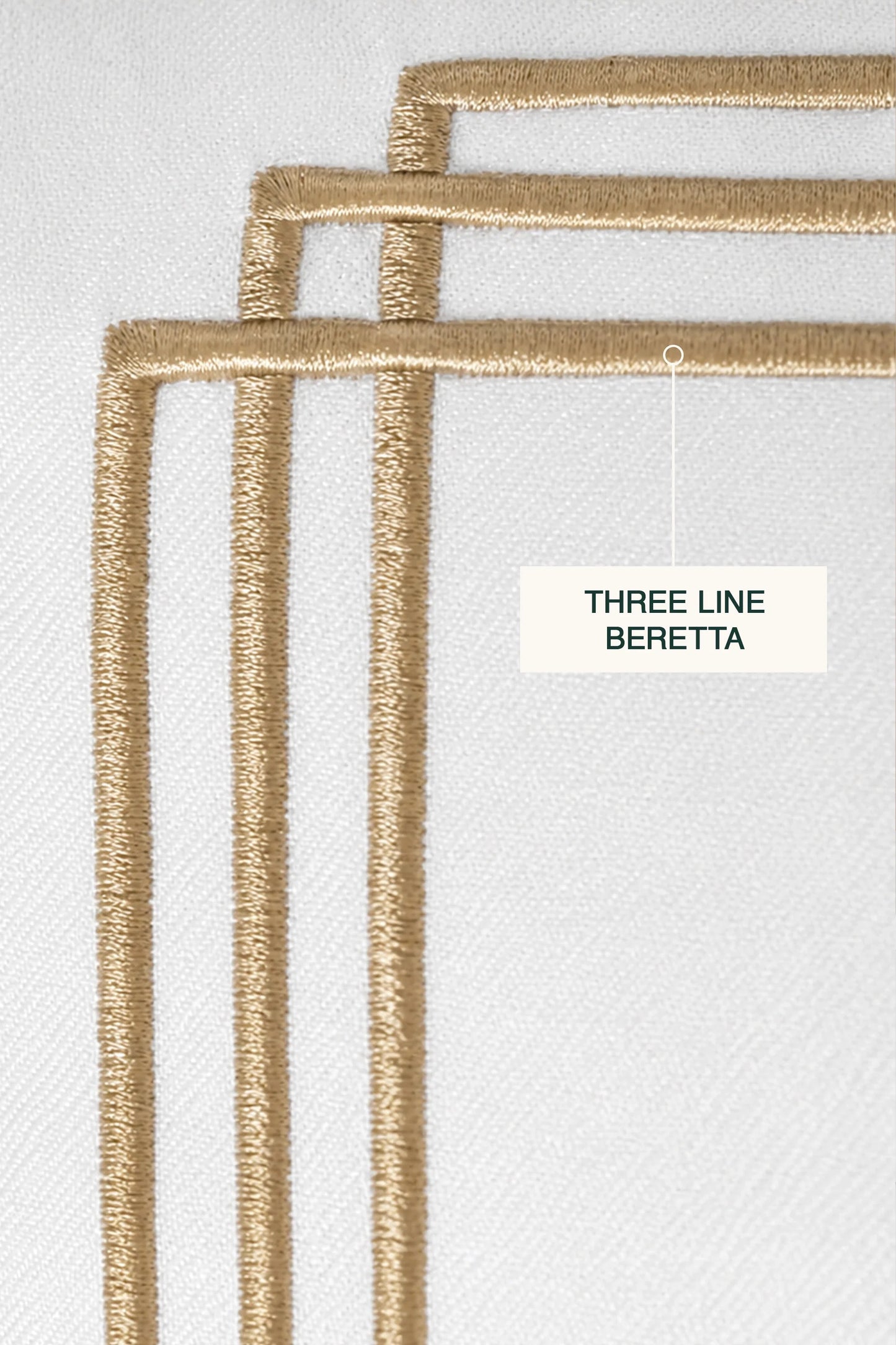 1000 Thread Count Cotton Sateen Luxe Duvet Set – White with Three-Line Gold Embroidery
