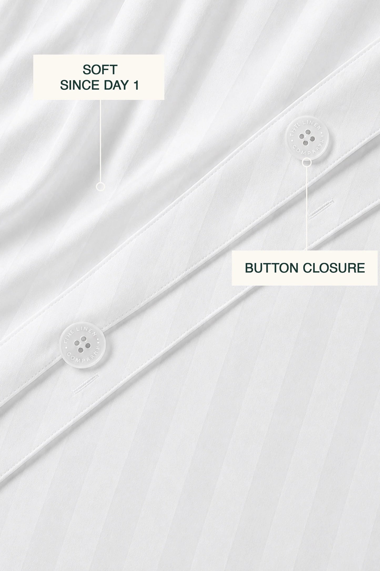 1000 Thread Count Cotton Sateen Luxe Duvet Set – White with Three-Line Gold Embroidery