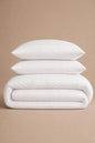300 Thread Count Cotton Sateen Striped Luxe Duvet Set – White