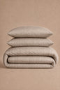 300 Thread Count Cotton Sateen Striped Luxe Duvet Set – Taupe