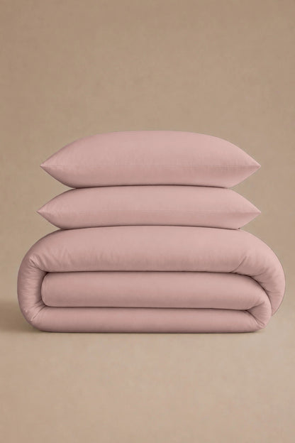 200 Thread Count Cotton Sateen Duvet Set – Powder Pink