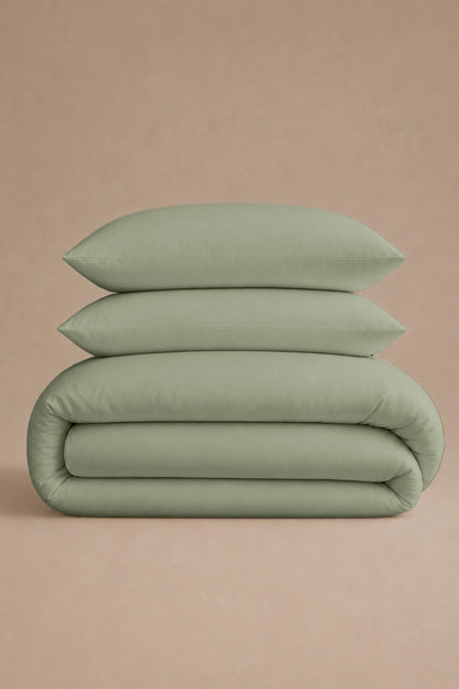 200 Thread Count Cotton Sateen Duvet Set – Mist
