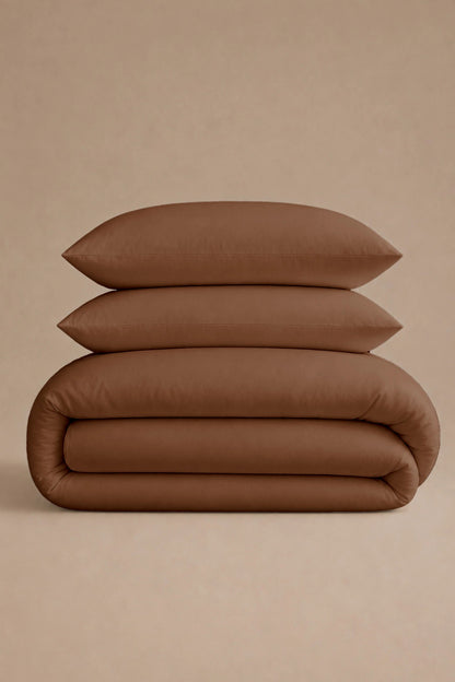 200 Thread Count Cotton Sateen Duvet Set – Mocha