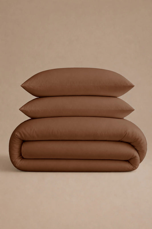 200 Thread Count Cotton Sateen Duvet Set – Mocha