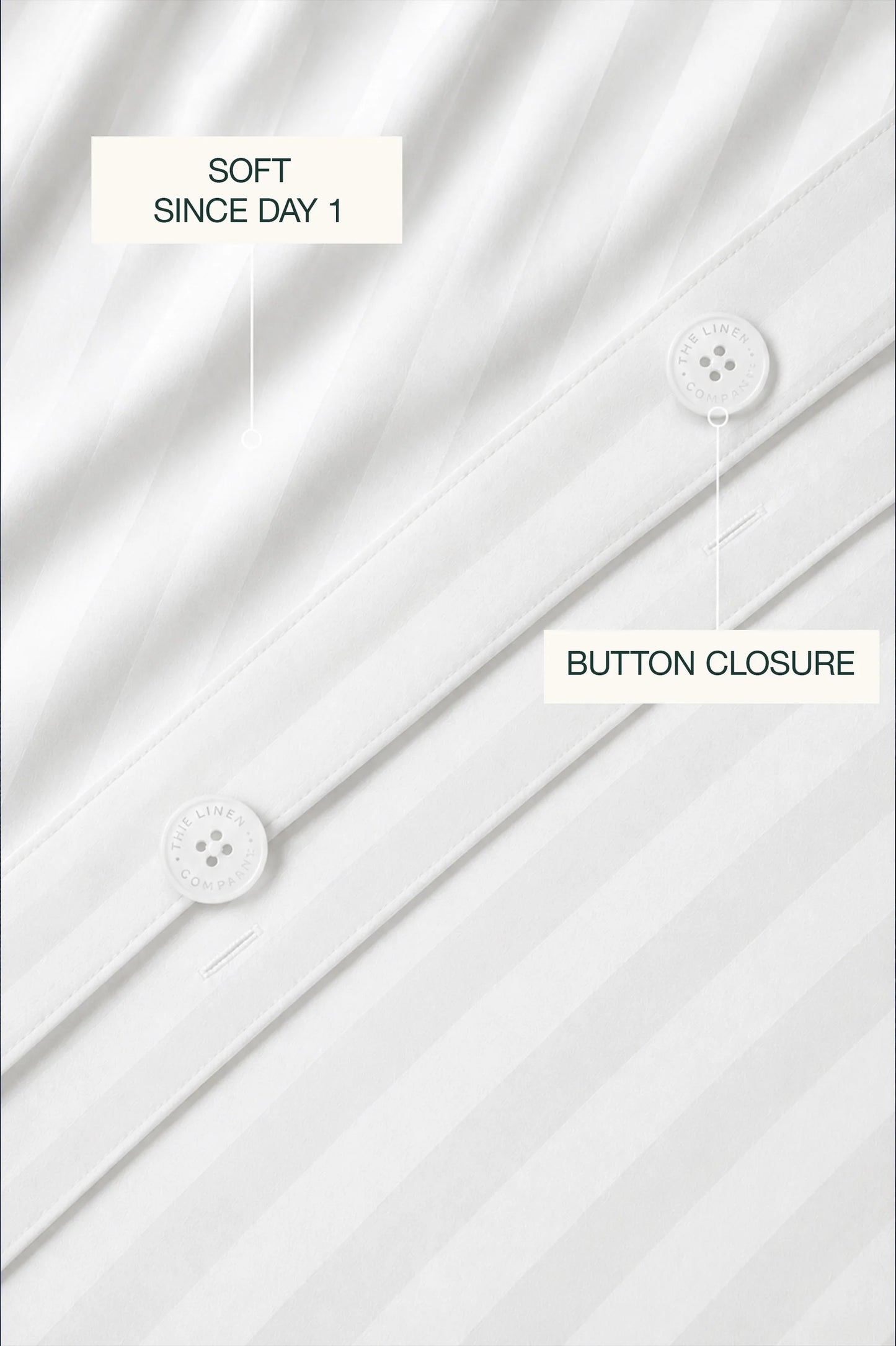 300 Thread Count Cotton Sateen Striped Luxe Duvet Set – White