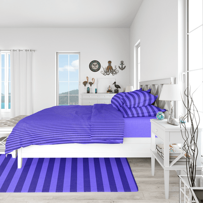 Light Blue Stripe - 7pcs Winter Razai/Quilt Set (Luxury) - Windsorlino.com