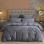 Light Grey Velvet - Bed Set 8 Pcs (Luxury) - Windsorlino.com