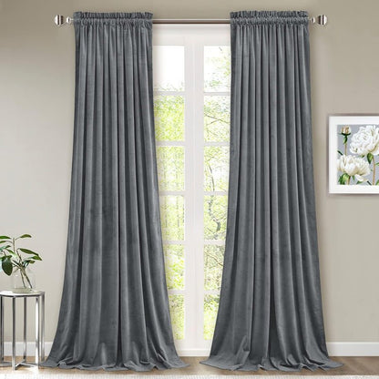 Light Grey - Velvet Window Curtains (Ultra Soft) - Windsorlino.com